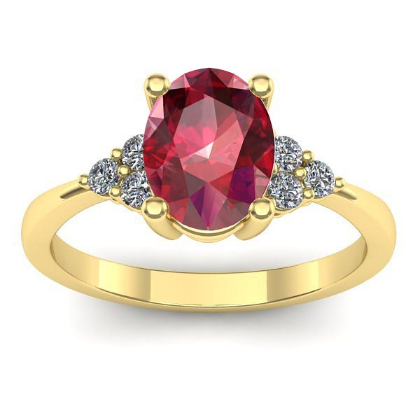 Inel logodna cu rubin oval