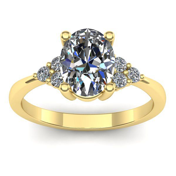 Inel de logodna cu safir alb oval