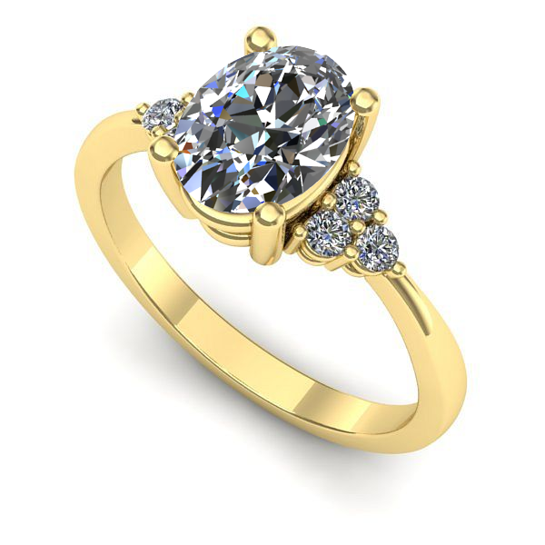 Inel din aur galben cu diamant de laborator