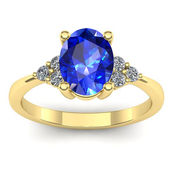 Inel de logodna cu safir oval