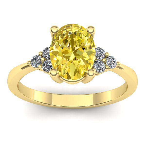 Inel logodna cu safir galben oval