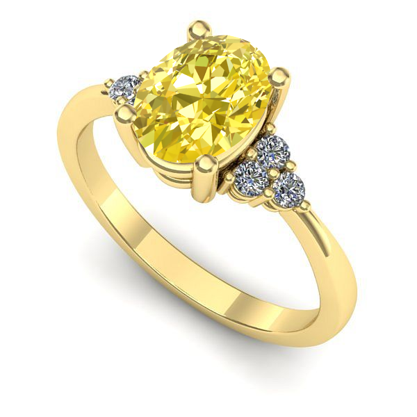 Inel logodna din aur galben cu safir galben