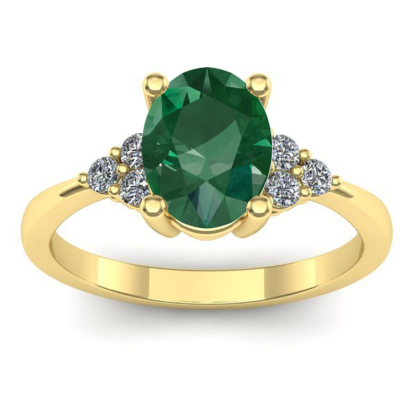 Inel logodna cu smarald oval