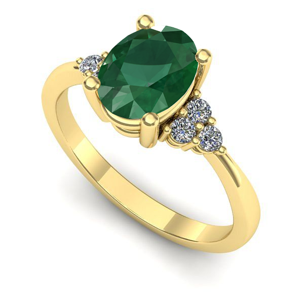 Inel din aur galben cu smarald