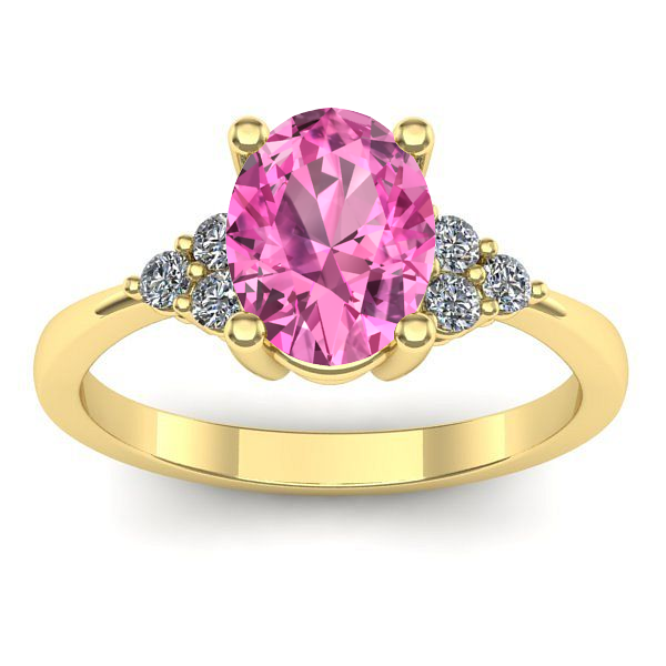 Inel cu safir roz oval