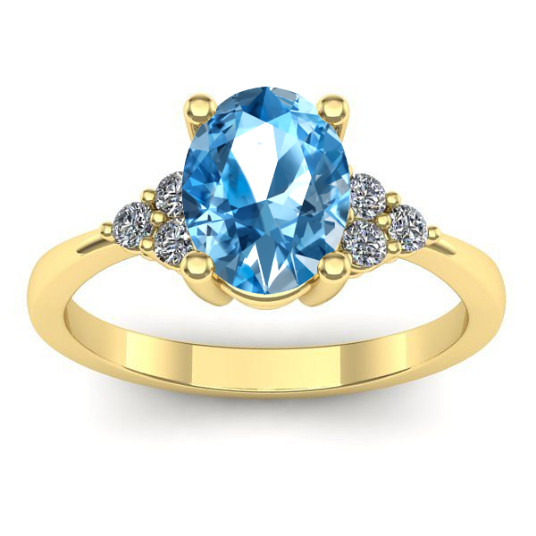 Inel logodna cu topaz blue oval