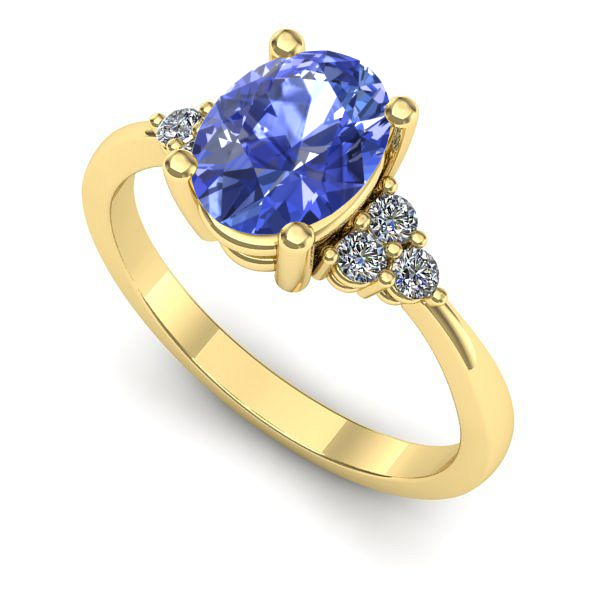 Inel din aur galben cu tanzanit