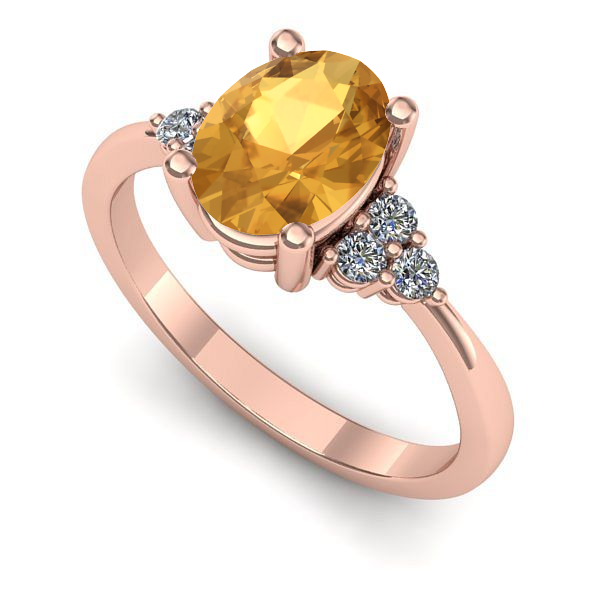 Inel din aur roz cu citrin