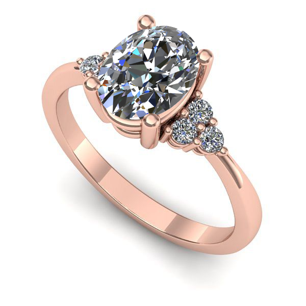 Inel logodna din aur roz cu diamant de laborator