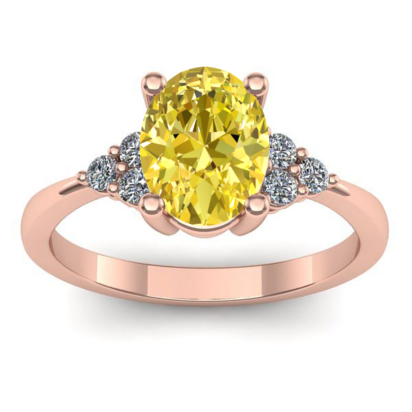 Inel logodna cu safir galben oval