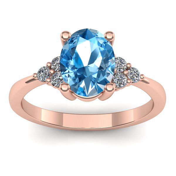 Inel de logodna cu topaz blue oval