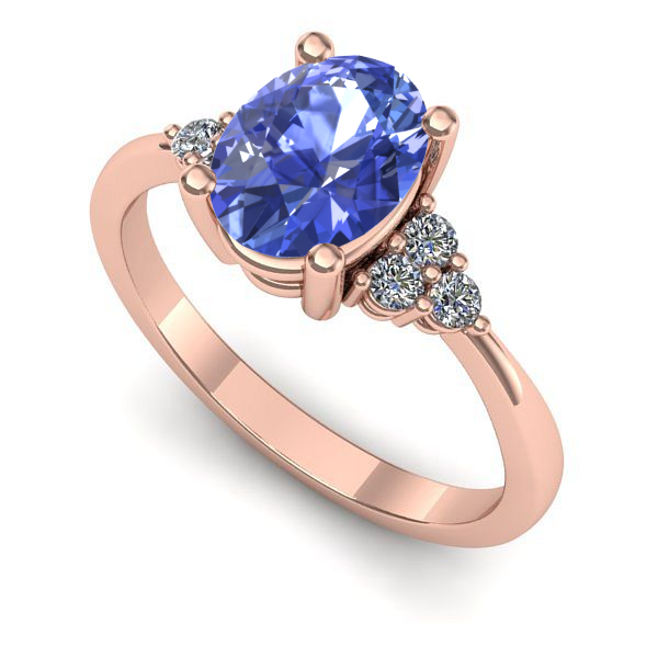 Inel de logodna din aur roz cu tanzanit