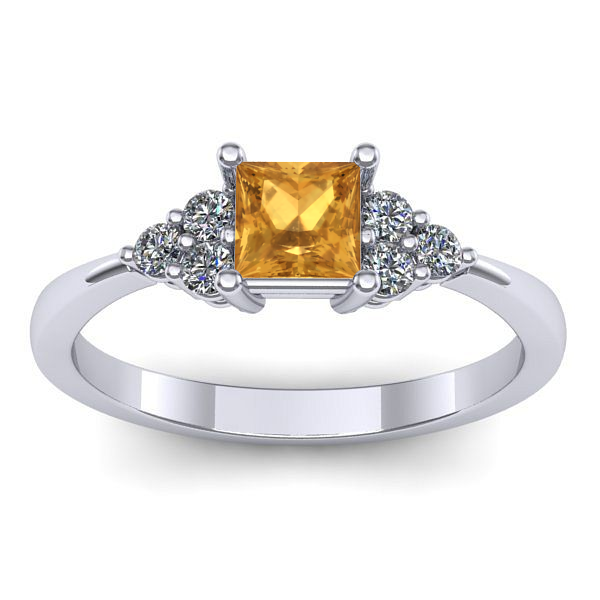 Inel cu citrin patrat