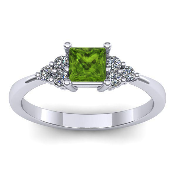 Inel logodna cu peridot patrat