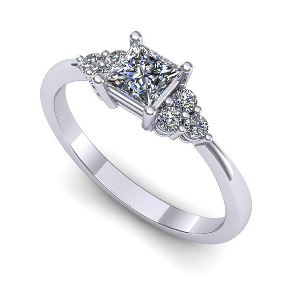 Inel din aur alb cu safir alb