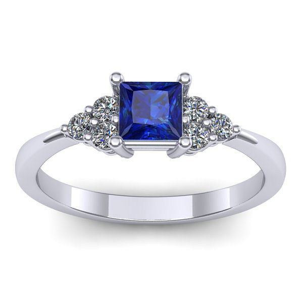 Inel logodna cu safir patrat