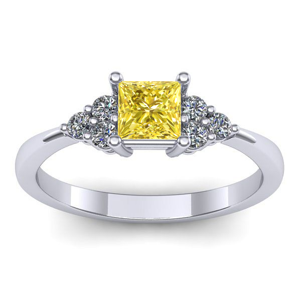 Inel logodna cu safir galben patrat