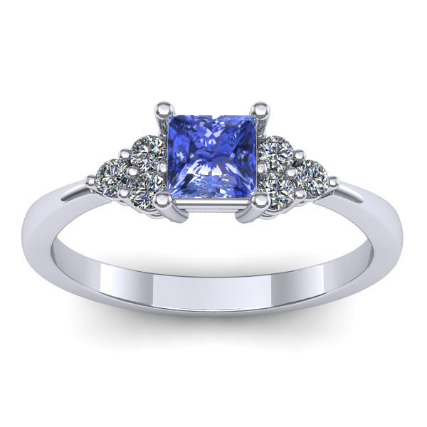 Inel cu tanzanit patrat