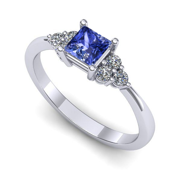 Inel din aur alb cu tanzanit