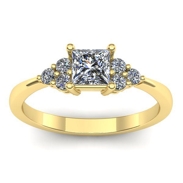 Inel de logodna cu diamant patrat