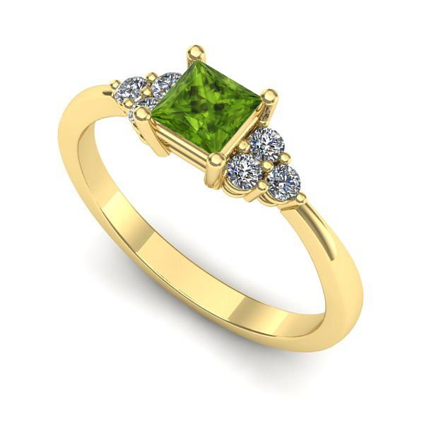 Inel de logodna din aur galben cu peridot