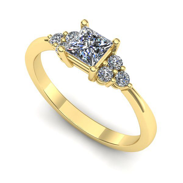 Inel de logodna din aur galben cu safir alb