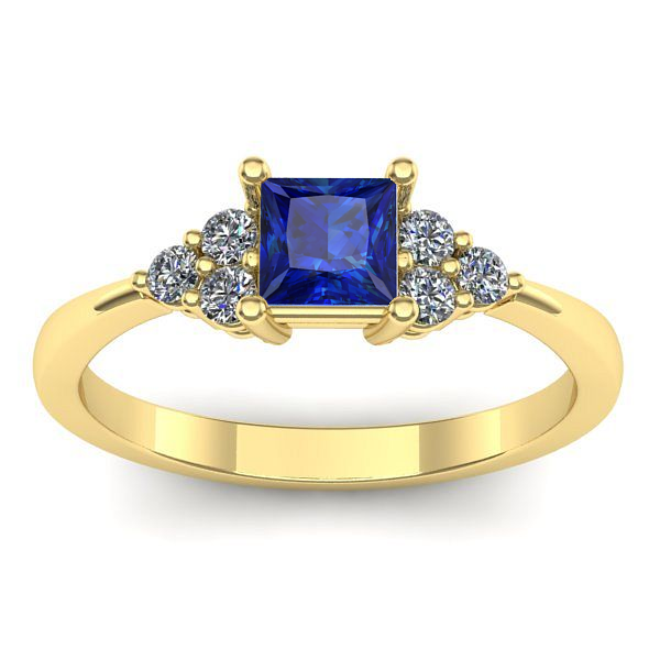 Inel logodna cu safir patrat