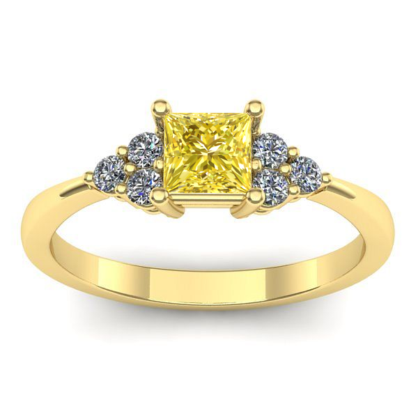 Inel de logodna cu safir galben patrat