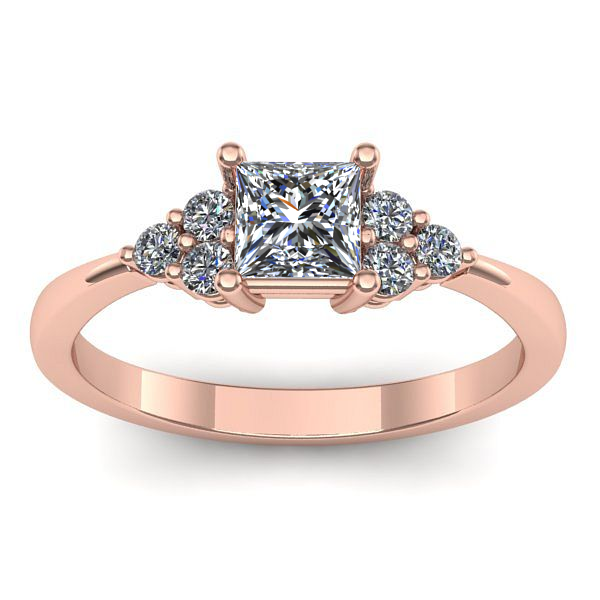 Inel cu diamant patrat