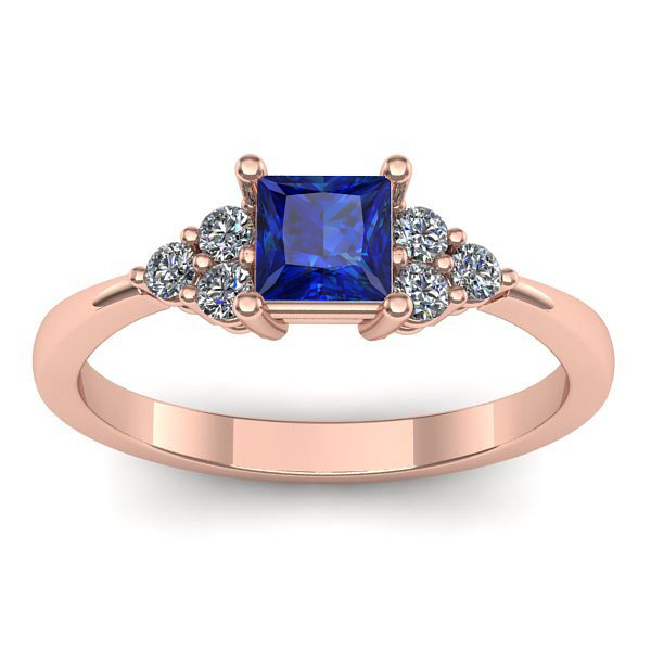 Inel logodna cu safir patrat