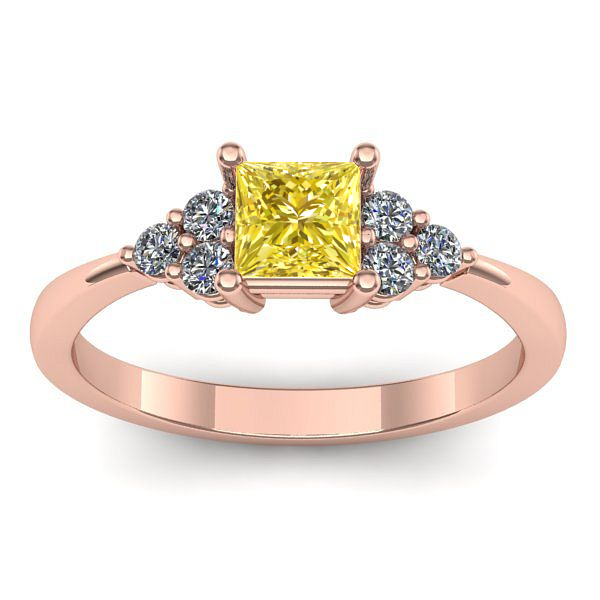 Inel logodna cu safir galben patrat