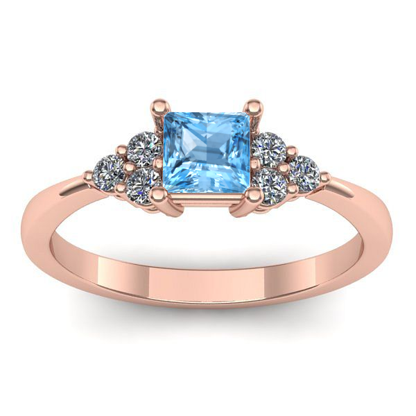 Inel de logodna cu topaz blue patrat