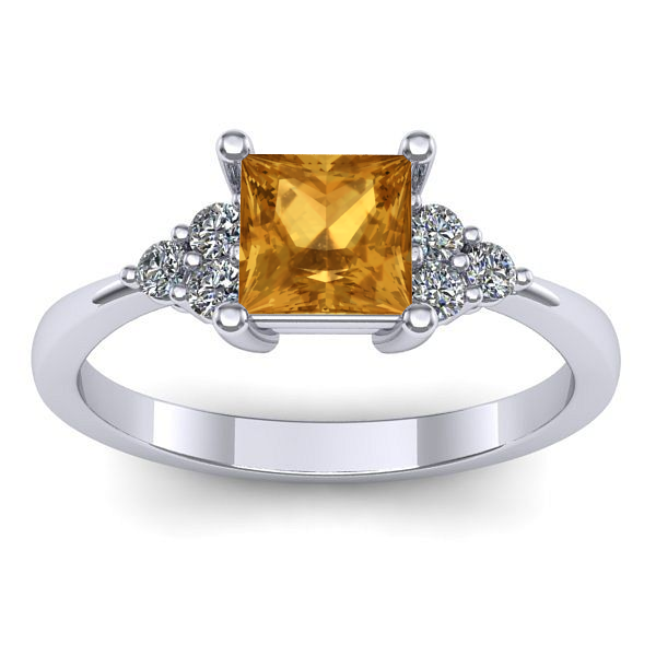 Inel logodna cu citrin patrat