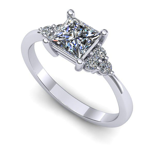 Inel logodna din aur alb cu diamant de laborator