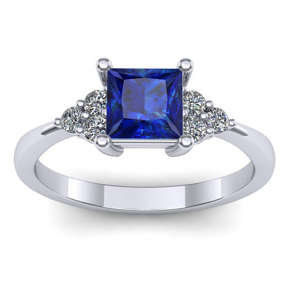 Inel de logodna cu safir patrat