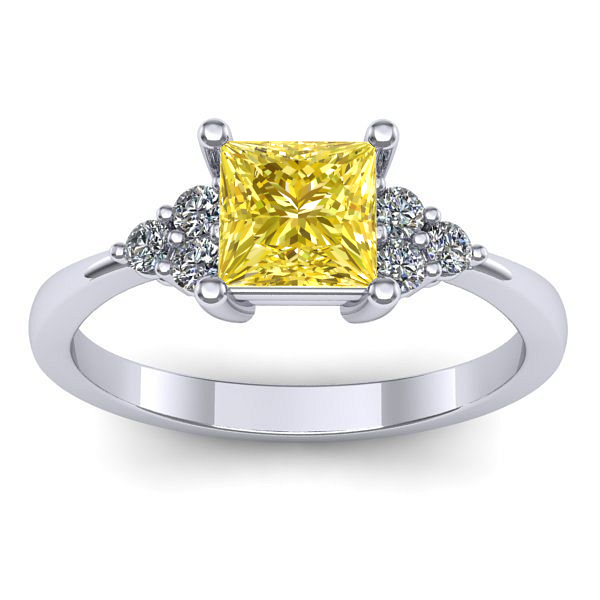 Inel logodna cu safir galben patrat