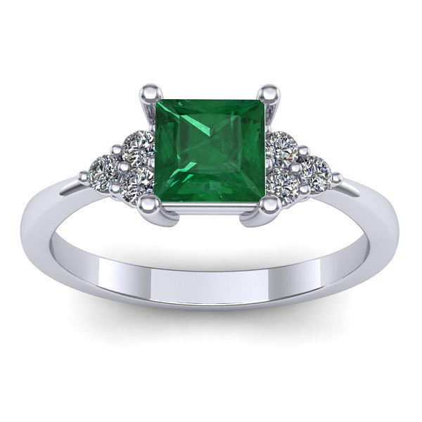 Inel cu smarald patrat