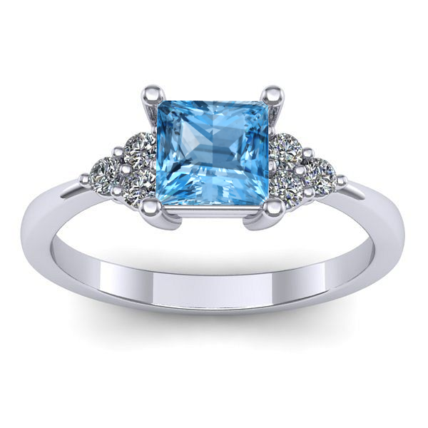 Inel logodna cu topaz blue patrat