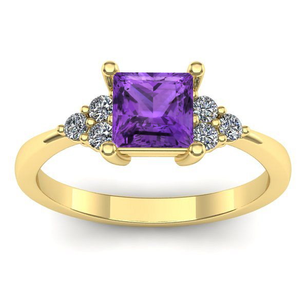 Inel de logodna cu ametist patrat