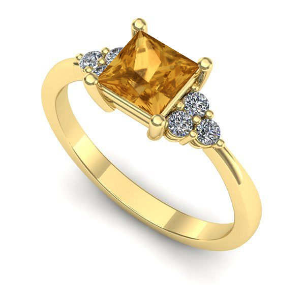 Inel de logodna din aur galben cu citrin
