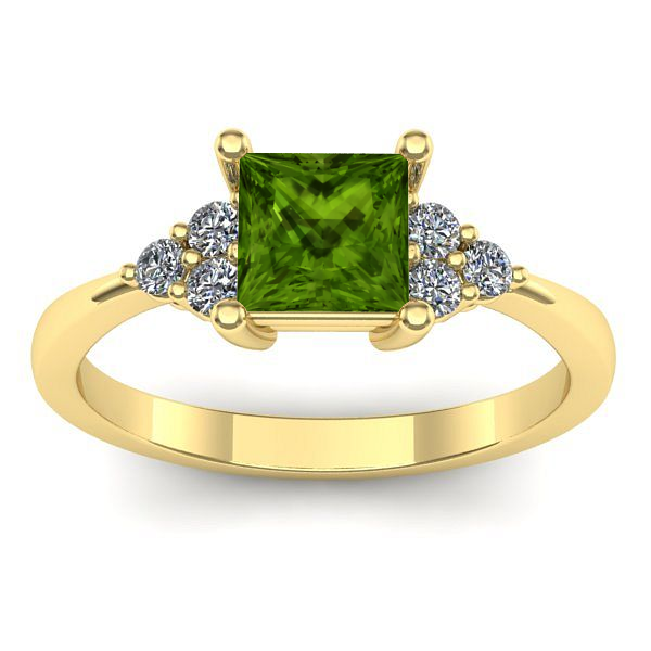 Inel logodna cu peridot patrat