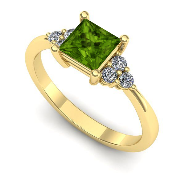 Inel din aur galben cu peridot