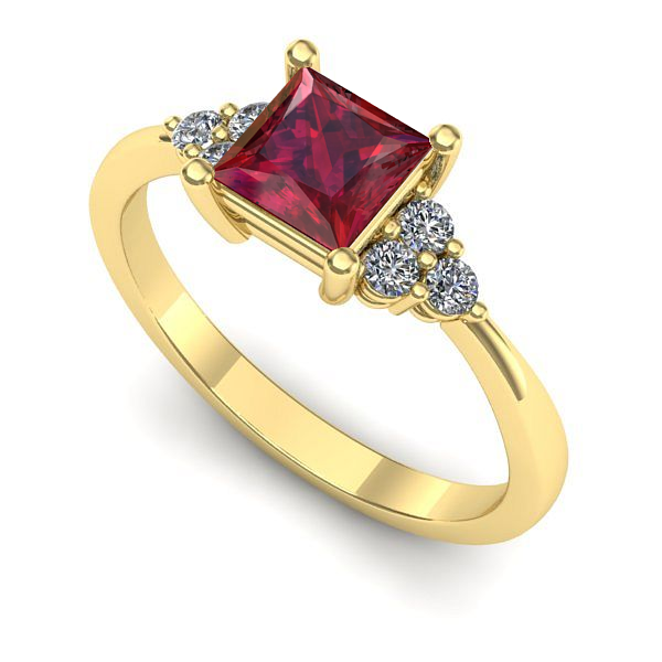 Inel din aur galben cu rubin