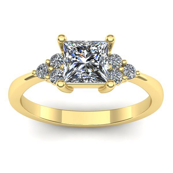 Inel logodna cu safir alb patrat