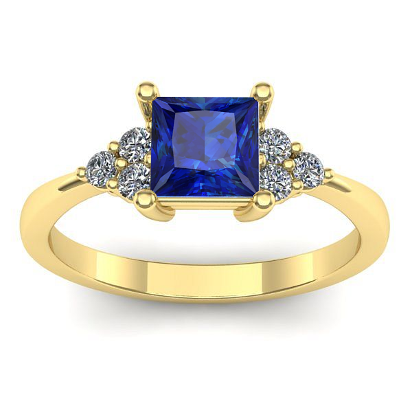 Inel logodna cu safir patrat