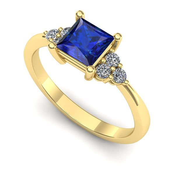 Inel din aur galben cu safir