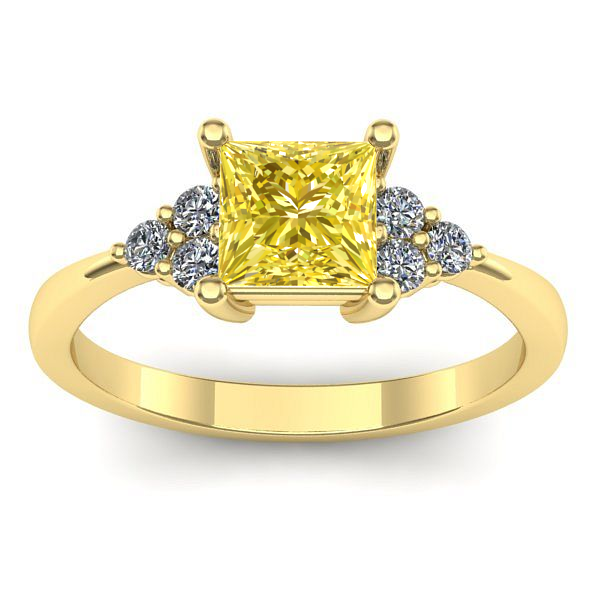 Inel cu safir galben patrat