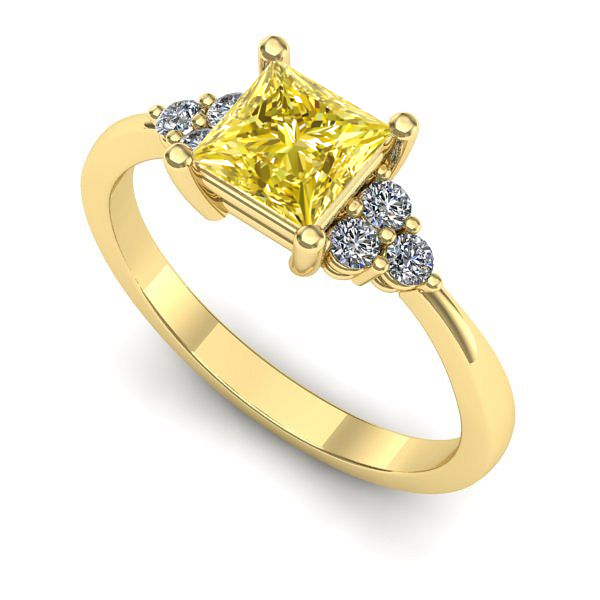 Inel de logodna din aur galben cu safir galben