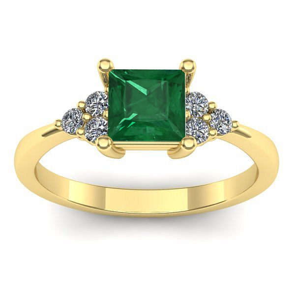 Inel de logodna cu smarald patrat