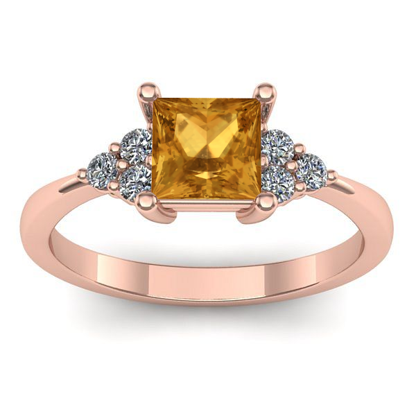 Inel cu citrin patrat